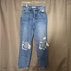 PACSUN High Rise Straight Medium Wash Denim Jeans